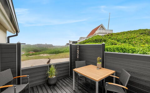 Ristana - 100M from the Sea: Wood, Hardwood, Balcony, Outdoor Furniture, Deck, Wood Stain, Plank, Shade, Chair, Wood Flooring