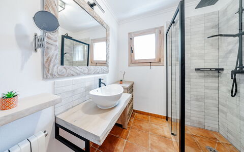 Villa Lantana: Flooring, Plumbing Fixture, Floor, Interior Design, Tap, Sink, Plumbing, Bathroom, Room, Bathroom Sink