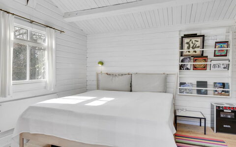 Mariela - 800M from the Sea: Flooring, Interior Design, Floor, Wood, Ceiling, Bedroom, Furniture, Wood Flooring, Bed, Room