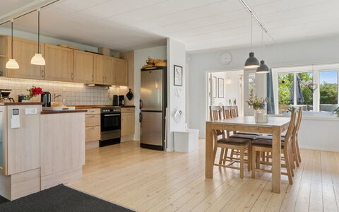 Ømund - 600M to the Fjord: Flooring, Furniture, Floor, Interior Design, Wood, Ceiling, Wood Flooring, Kitchen, Room, Laminate Flooring