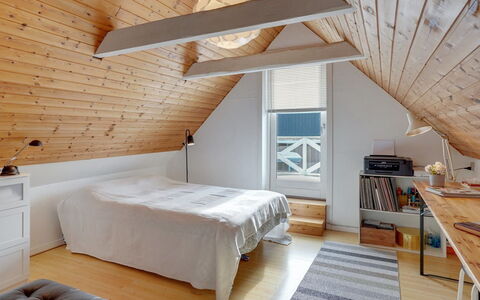 Eeli - 150M from the Sea: Interior Design, Flooring, Bedroom, Furniture, Wood, Floor, Ceiling, Bed, Attic, Wood Flooring