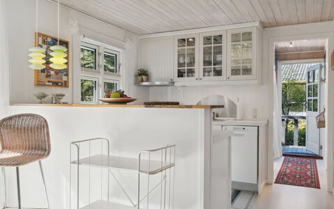 Arild - 10M from the Sea: Furniture, Interior Design, Flooring, Kitchen, Floor, Wood, Countertop, Home, Ceiling, Cabinetry