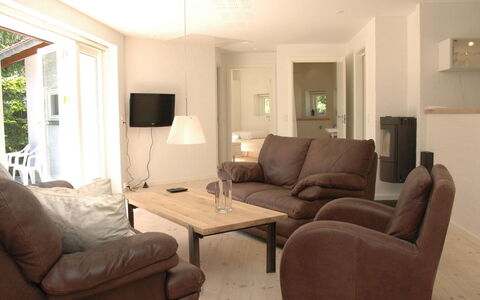 Fernande - 150M from the Sea: Furniture, Interior Design, Flooring, Floor, Couch, Wall, Living Room, Wood, Room, Ceiling