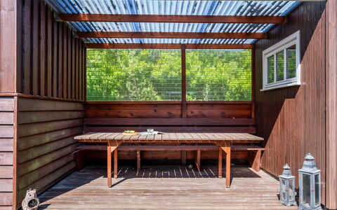 Arendine - 700M from the Sea: Roof, House, Home, Cottage, Door, Siding, Deck, Porch, Plank, Hardwood