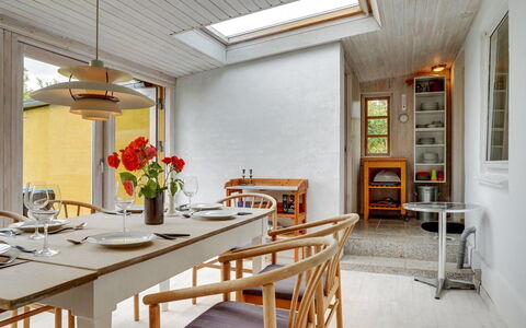 Gytta - 1Km from the Sea: Furniture, Interior Design, Wood, Flooring, Table, Ceiling, Chair, Floor, Dining Room, Lighting