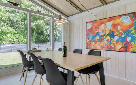 Eriksine - 150M from the Sea: Furniture, Interior Design, Flooring, Wood, Kitchen & Dining Room Table, Floor, Ceiling, Table, Chair, Dining Room