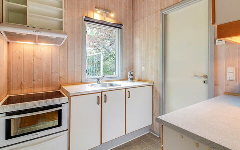 Frederikke - 28Km from the Sea: Wood, Flooring, Ceiling, Interior Design, Plumbing Fixture, Major Appliance, Kitchen, Floor, Countertop, Room