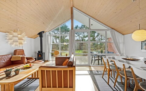 Herminia - 350M to the Fjord: Furniture, Interior Design, Wood, Ceiling, Flooring, Chair, Light Fixture, Floor, Kitchen & Dining Room Table, Living Room
