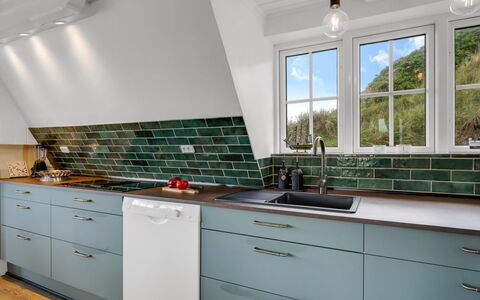 Analia - from the Sea: Flooring, Kitchen, Countertop, Tile, Natural Material, Cabinetry, Kitchen Stove, Kitchen Appliance, Major Appliance