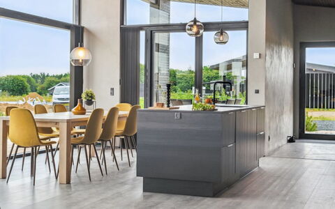 Anelle - 500M from the Sea: Flooring, Interior Design, Furniture, Floor, Kitchen, Countertop, Light Fixture, Chair, Wood Flooring, Ceiling