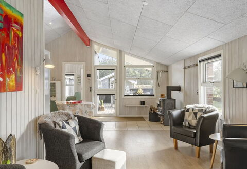Mettemarie - 800M from the Sea: Wood, Ceiling, Interior Design, Furniture, Living Room, Room, Light Fixture, Couch, Chair