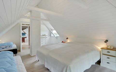 Ailke - 2Km to the Fjord: Bed, Bedroom, Wood, Flooring, Ceiling, Floor, Interior Design, Furniture, Bedding, Bed Sheet