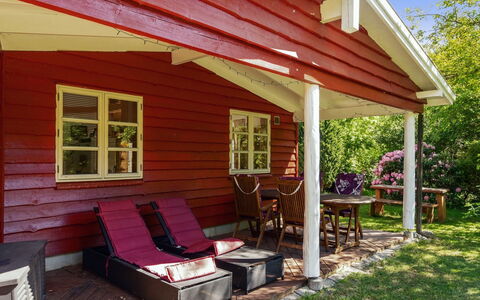 Flugha - 500M to the Fjord: Wood, Cottage, Roof, Home, Door, Shade, Porch, Siding, Backyard, Garden Buildings