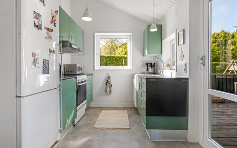 Kukka - 600M from the Sea: Major Appliance, Flooring, Kitchen, Interior Design, Ceiling, Kitchen Appliance, Floor, Home Appliance, Countertop, Cabinetry