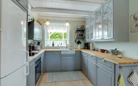 Tamer - 500M to the Fjord: Kitchen, Countertop, Kitchen Appliance, Interior Design, Cabinetry, Flooring, Wood, Furniture, Major Appliance, Ceiling