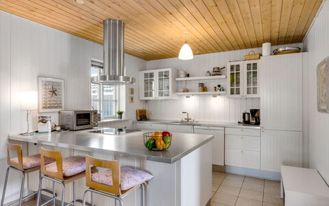 Othelia - 1.8Km from the Sea: Kitchen, Countertop, Furniture, Interior Design, Kitchen Appliance, Flooring, Light Fixture, Cabinetry, Ceiling, Wood