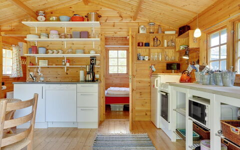 Ascen - 300M from the Sea: Kitchen, Interior Design, Wood, Furniture, Ceiling, Flooring, Cabinetry, Floor, Kitchen Appliance, Room