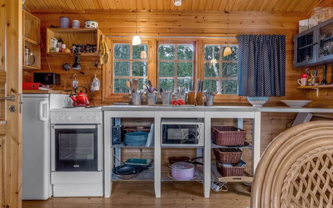 Ascen - 300M from the Sea: Kitchen, Furniture, Wood, Major Appliance, Flooring, Ceiling, Interior Design, Kitchen Appliance, Floor, Room