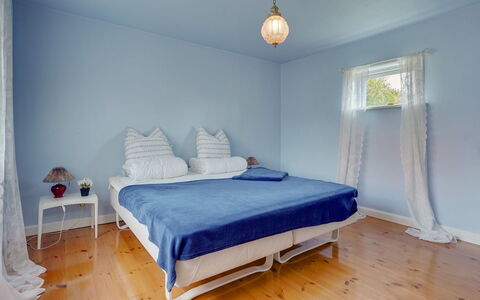 Ater - 800M from the Sea: Blue, Furniture, Interior Design, Bedroom, Bed, Floor, Flooring, Textile, Bedding, Linens