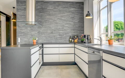 Sölve - 900M from the Sea: Flooring, Wood, Floor, Kitchen, Interior Design, Countertop, Cabinetry, Tile, Wood Flooring
