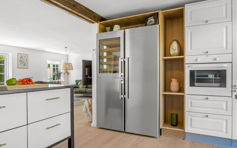 Murtuz - 900M from the Sea: Kitchen Appliance, Kitchen, Major Appliance, Refrigerator, Home Appliance, Cabinetry, Furniture, Flooring, Countertop, Interior Design