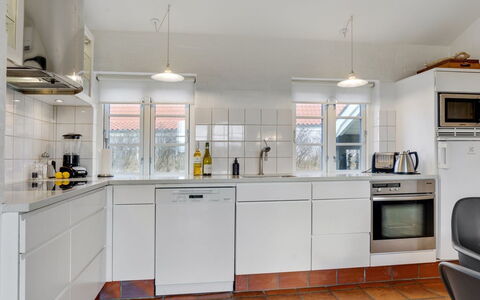 Jantje - 500M from the Sea: Kitchen, Flooring, Kitchen Appliance, Countertop, Interior Design, Major Appliance, Cabinetry, Floor, Ceiling, Home Appliance