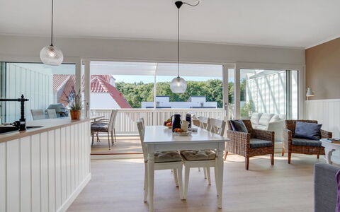 Sylwia - 800M from the Sea: Furniture, Interior Design, Flooring, Floor, Wood, Ceiling, Light Fixture, Chair, Kitchen & Dining Room Table, Wood Flooring