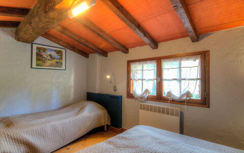 Les Oiseaux: Room, Bedroom, Property, Bed, Ceiling, Furniture, Interior Design, Building, Beam, Bed Frame