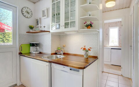 Eweline - 75M from the Sea: Kitchen, Kitchen Appliance, Countertop, Interior Design, Major Appliance, Cabinetry, Flooring, Wood, Furniture, Home Appliance