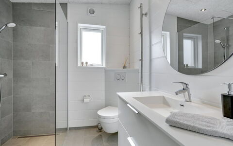 Klarin - 350M from the Sea: Bathroom, Plumbing Fixture, Flooring, Floor, Interior Design, Bathroom Sink, Toilet, Sink, Bathroom Cabinet, Plumbing