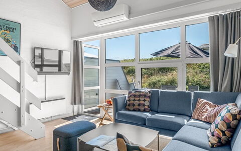 Soufiane - 100M from the Sea: Furniture, Interior Design, Flooring, Couch, Floor, Wood, Ceiling, Living Room, Room, Apartment
