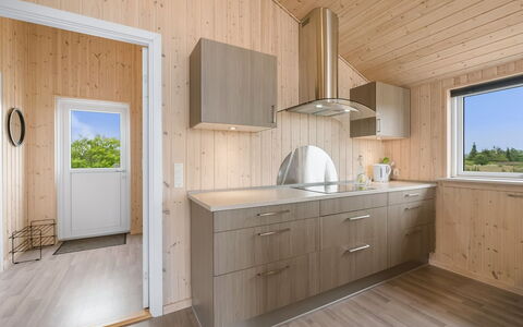 Clement - 500M to the Fjord: Wood, Ceiling, Flooring, Floor, Interior Design, Kitchen, Home, Countertop, Light Fixture, Kitchen Appliance