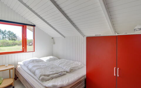 Frandsine - 800M from the Sea: Wood, Ceiling, Bedroom, Interior Design, Floor, Flooring, Bed, Room, Attic, Bed Frame