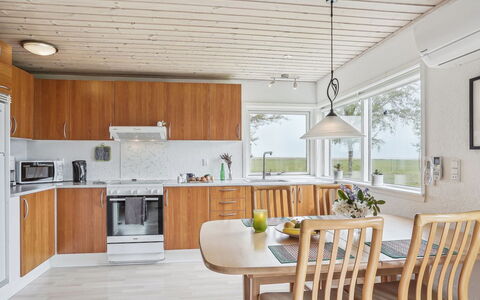 Rayla - 150M from the Sea: Interior Design, Flooring, Furniture, Wood, Ceiling, Floor, Kitchen, Light Fixture, Countertop, Wood Flooring