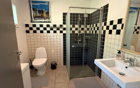 Berta - 300M from the Sea: Flooring, Plumbing Fixture, Floor, Bathroom, Toilet, Interior Design, Plumbing, Tile, Toilet Seat