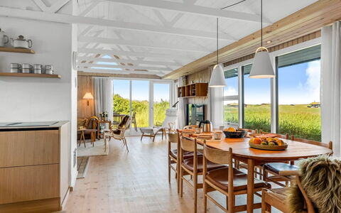 Aatu - 360M from the Sea: Furniture, Wood, Kitchen & Dining Room Table, Interior Design, Table, Ceiling, Chair, Flooring, Dining Room, Floor