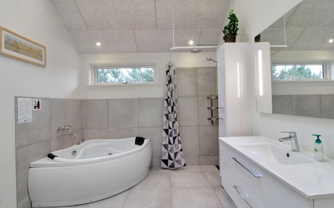 Cholena - 700M from the Sea: Flooring, Plumbing Fixture, Interior Design, Bathroom, Floor, Sink, Tap, Ceiling, Plumbing, Bathroom Cabinet