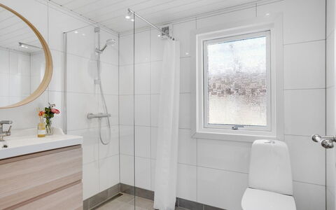Sveina - 600M from the Sea: Flooring, Floor, Plumbing Fixture, Interior Design, Bathroom, Plumbing, Sink, Bathroom Cabinet, Toilet, Tap