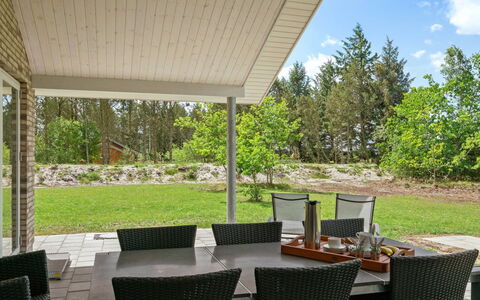 Alona - 250M from the Sea: Home, Land Lot, Porch, Shade, Garden, Ceiling, Chair, Cottage, Outdoor Furniture, Yard
