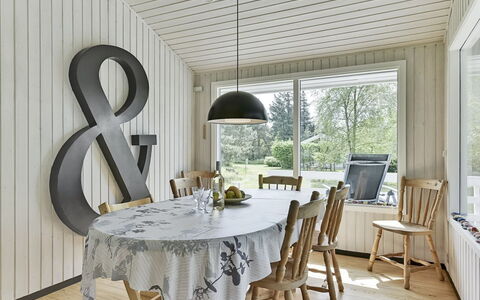 Giertrud - 500M from the Sea: Wood, Interior Design, Furniture, Flooring, Home, Ceiling, Kitchen & Dining Room Table, Dining Room, Light Fixture, Chair