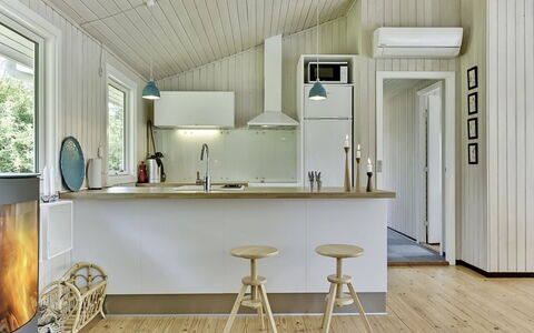 Giertrud - 500M from the Sea: Flooring, Interior Design, Wood, Ceiling, Floor, Light Fixture, Kitchen, Wood Flooring, Home, Home Appliance
