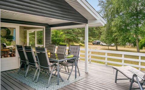 Giertrud - 500M from the Sea: Wood, Porch, Outdoor Furniture, Home, Door, Furniture, Cottage, Deck, Siding, Shade