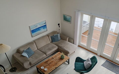 Ingeborre - 100M to the Fjord: Furniture, Interior Design, Flooring, Wood, Floor, Ceiling, Wood Flooring, Chair, Table, Lighting