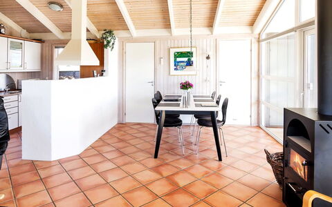 Elvie - 200M from the Sea: Flooring, Interior Design, Floor, Furniture, Wood, Ceiling, Wood Flooring, Room, Chair, Kitchen