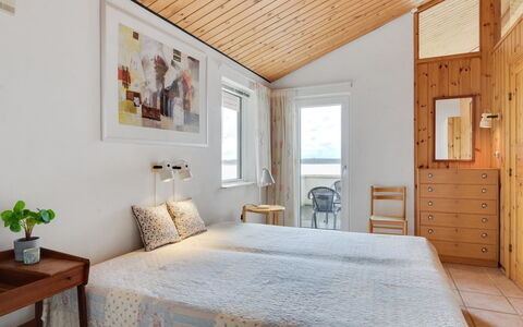 Grumme - 30M to the Fjord: Furniture, Interior Design, Bed, Bedroom, Wall, Floor, Flooring, Wood, Ceiling, Room