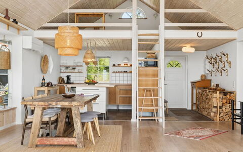Bernadete - 50M to the Fjord: Furniture, Wood, Interior Design, Ceiling, Flooring, Floor, Chair, Wood Flooring, Kitchen, Light Fixture