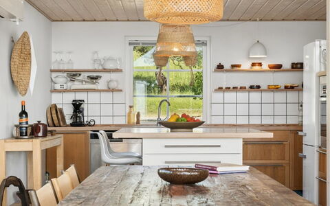 Bernadete - 50M to the Fjord: Furniture, Kitchen, Wood, Interior Design, Flooring, Countertop, Cabinetry, Light Fixture, Ceiling, Floor