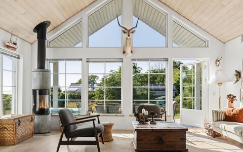 Bernadete - 50M to the Fjord: Interior Design, Wood, Ceiling, Furniture, Living Room, Flooring, Lighting, Floor, Light Fixture, Home