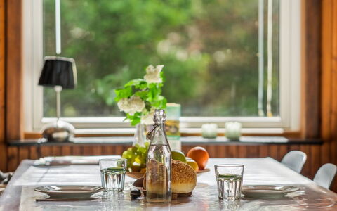 Rietrikki - 1.5Km from the Sea: Furniture, Table, Tableware, Interior Design, Serveware, Glass, Drinkware, Tablecloth, Kitchen & Dining Room Table, Dining Room