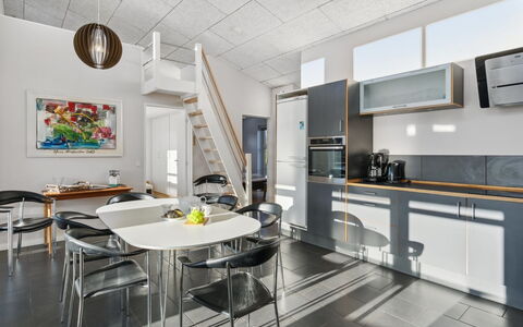 Bjerne - 200M from the Sea: Furniture, Interior Design, Flooring, Wood, Floor, Ceiling, Wood Flooring, Chair, Table, Lighting